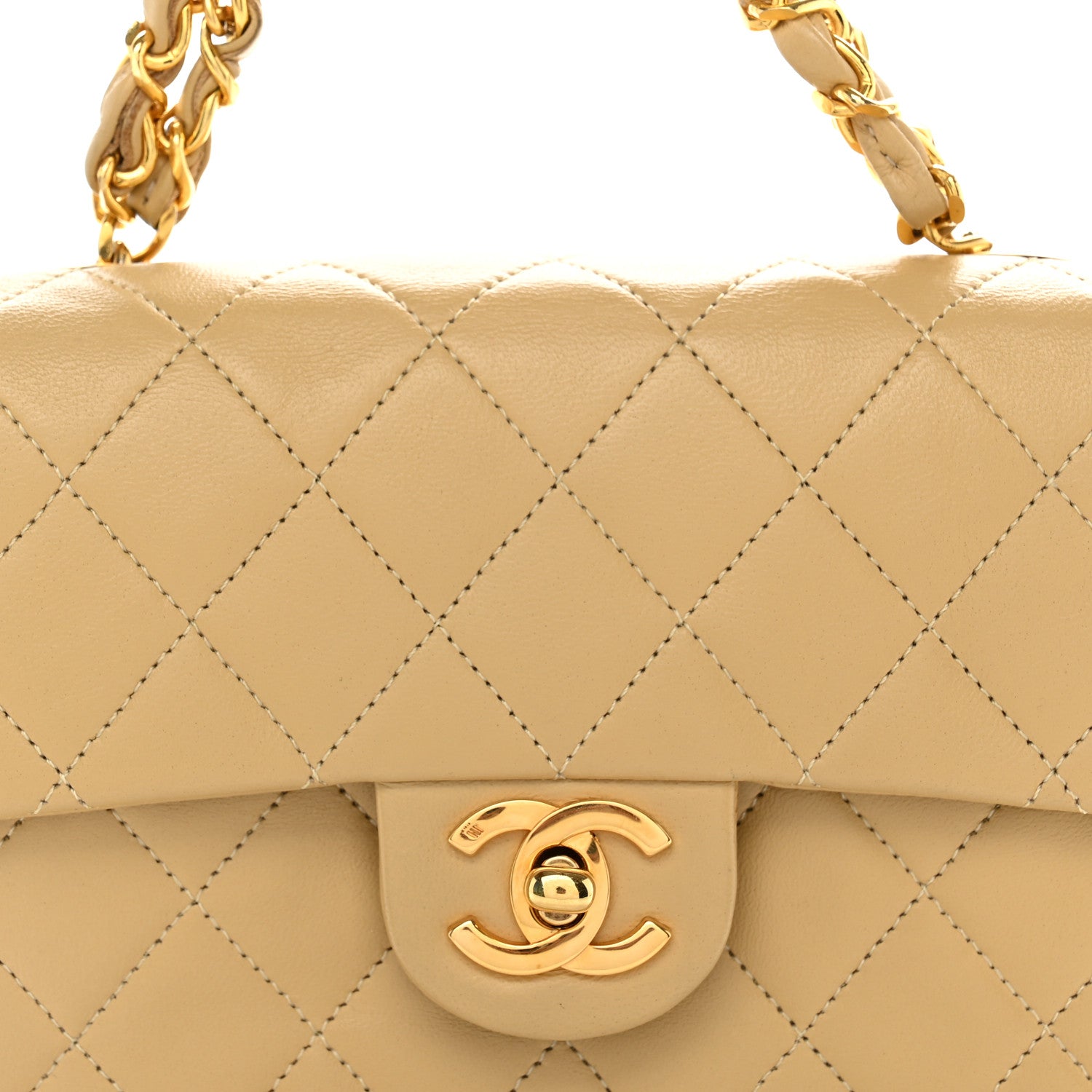 Chanel Lambskin Quilted Mini Square Flap Beige 8 of 11