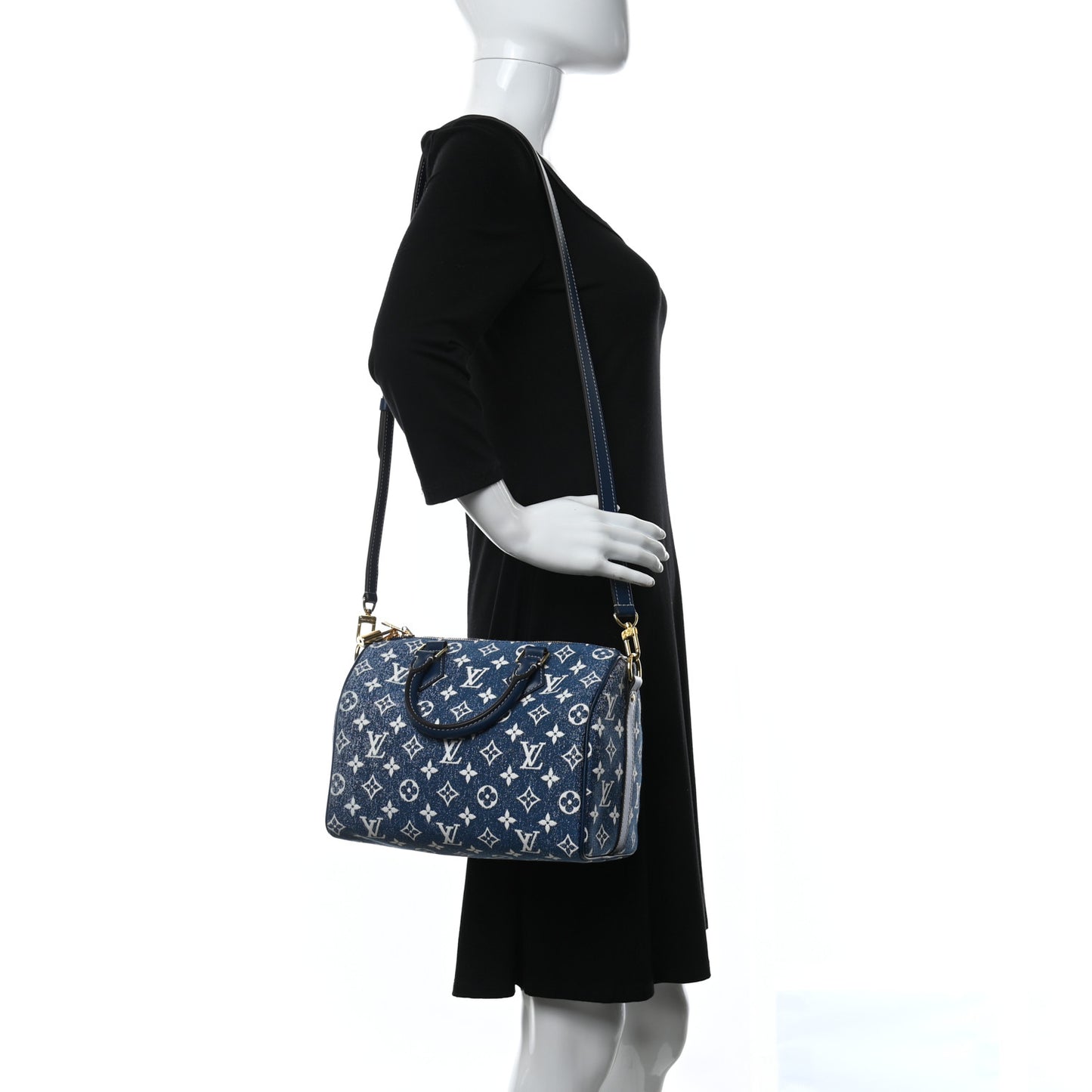 Monogram Jacquard Denim Speedy Bandouliere 25 Bleu