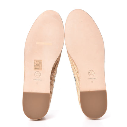 Chanel Lambskin Grosgrain CC Espadrilles 39 Grey Black 5 of 9