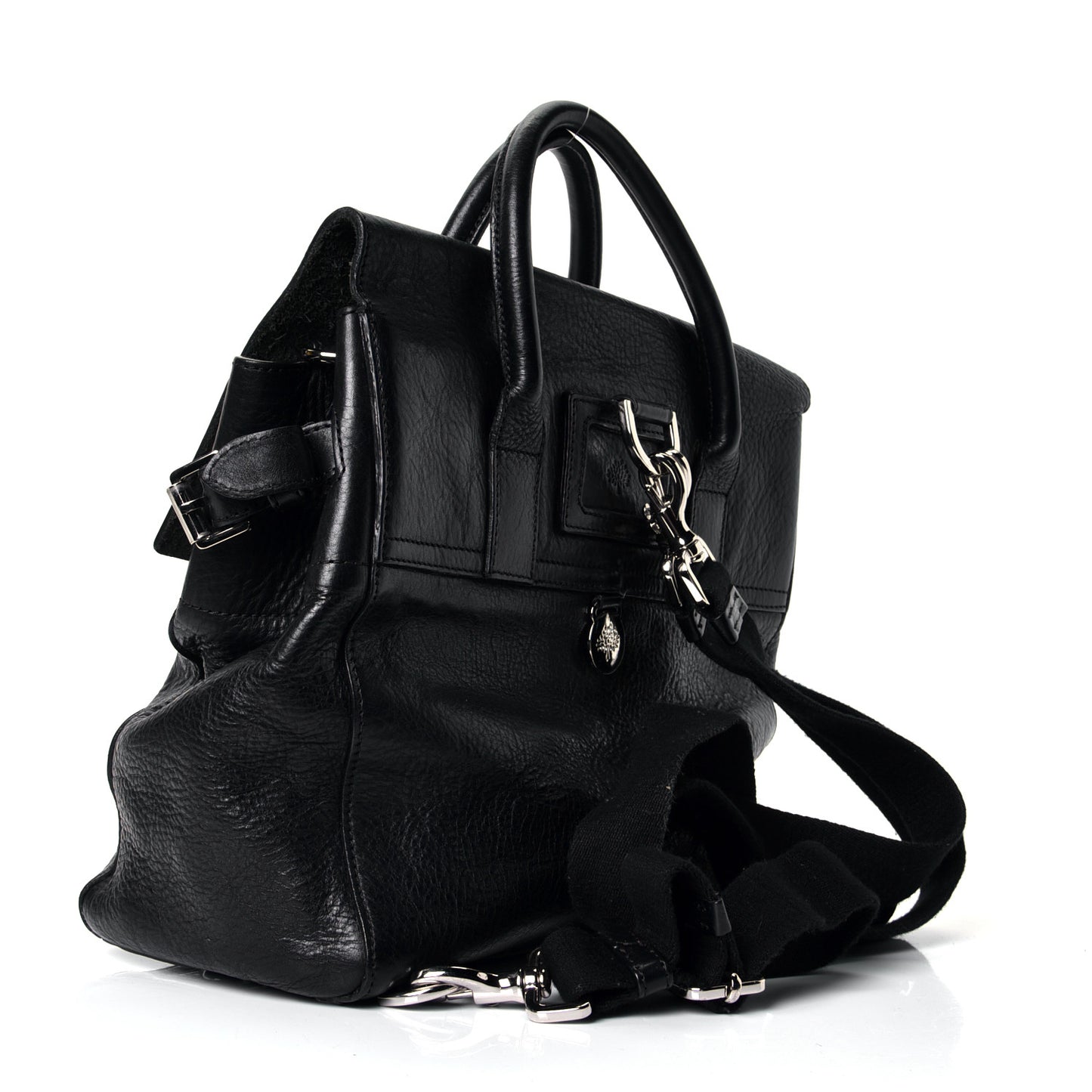 Natural Calfskin Large Cara Delevingne Convertible Satchel Black