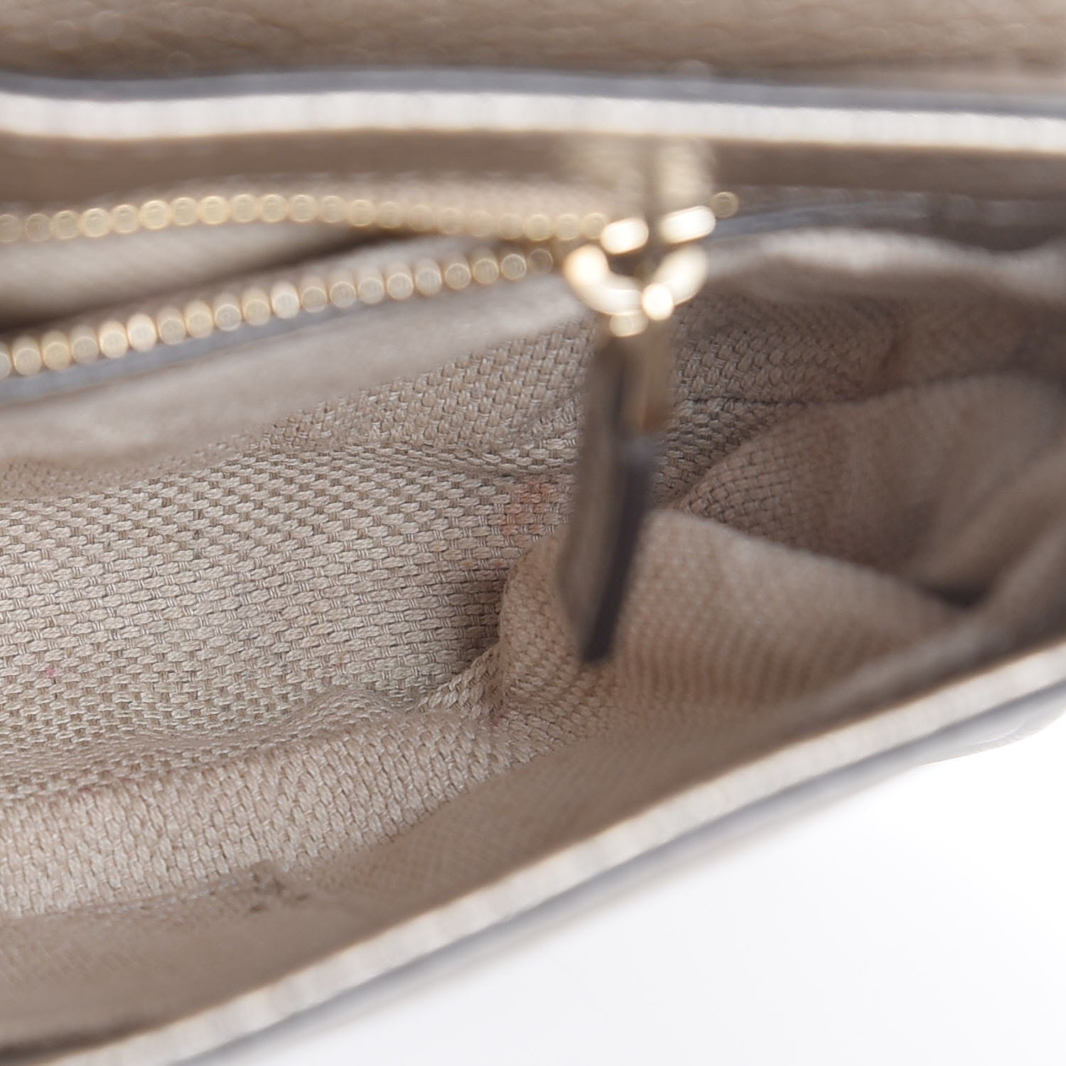 Gucci Metallic Pebbled Calfskin Medium Soho Flap Crossbody Golden Beige 11 of 13