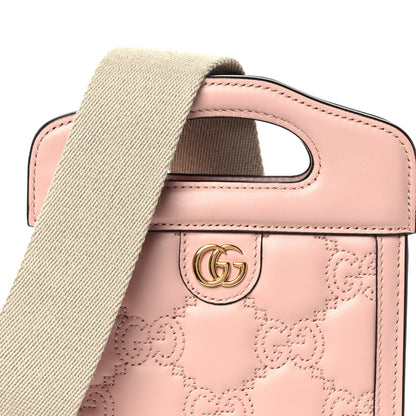 Gucci Calfskin GG Matelasse Mini Top Slip Handle Crossbody Bag Perfect Pink Natural 8 of 10