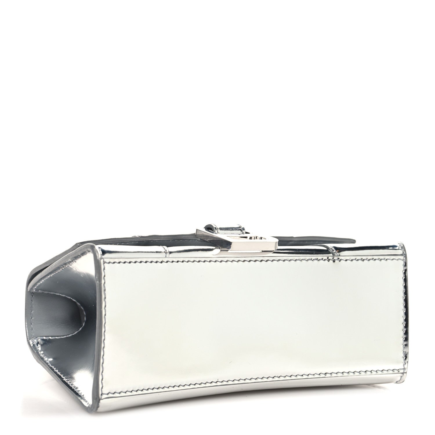 Balenciaga Metallic Calfskin Hourglass Top Handle Bag XS Silver 4 of 11