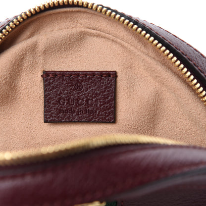 Gucci Soft Textured Calfskin Web Mini Ophidia Round Shoulder Bag Vintage Bordeaux 8 of 10
