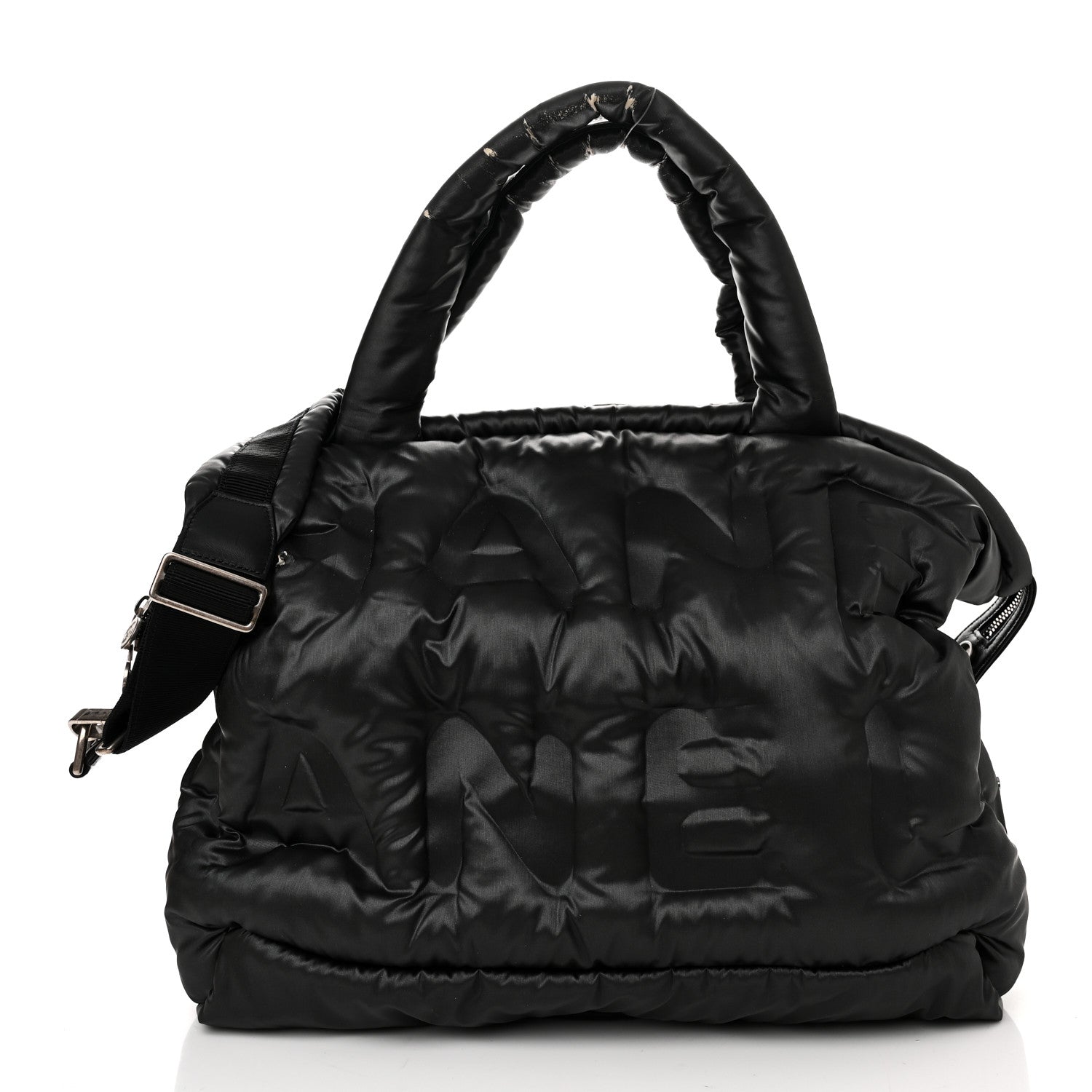 Chanel Nylon Embossed Doudoune Bowling Bag Black 1 of 16