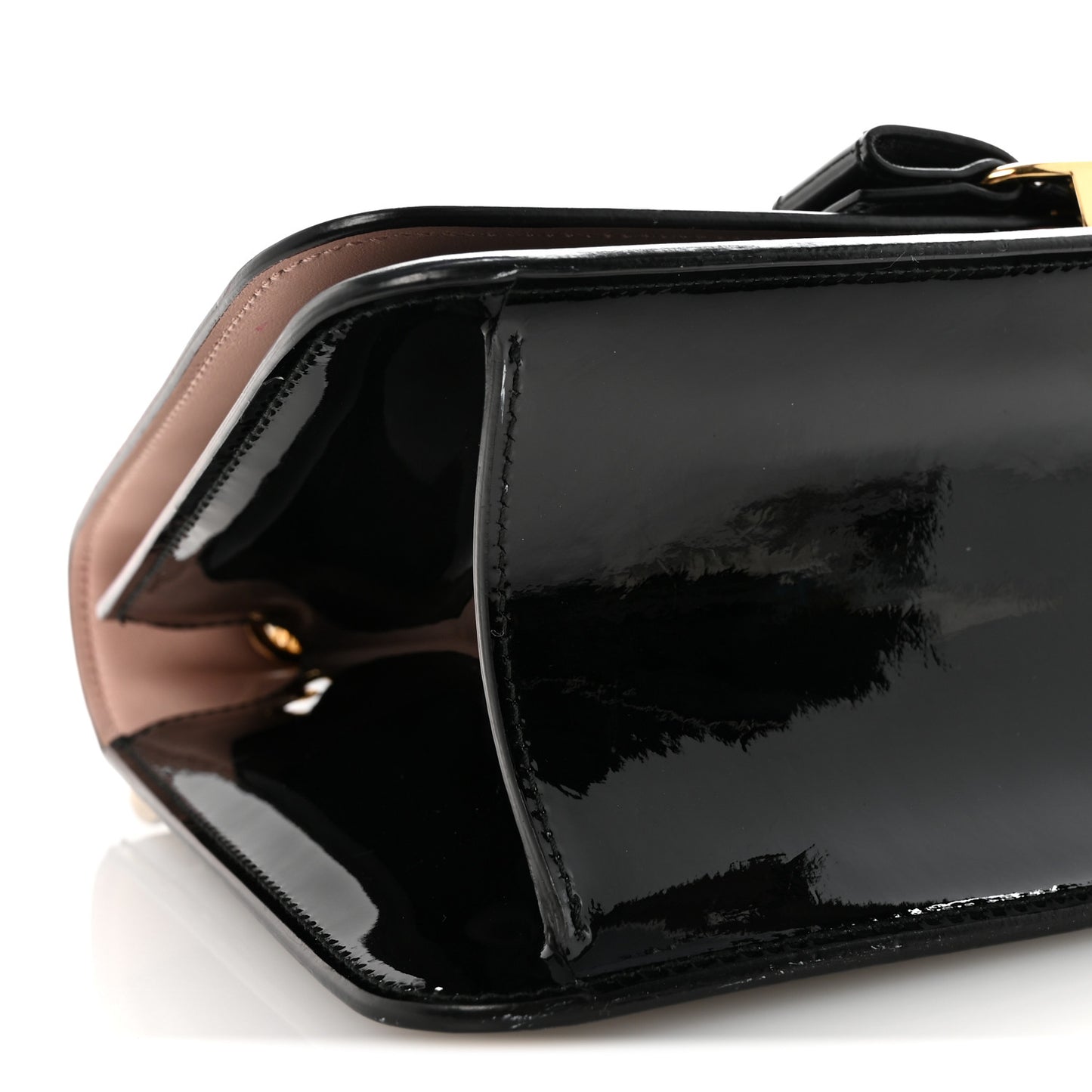 Patent  Vara Bow Shoulder Bag Black