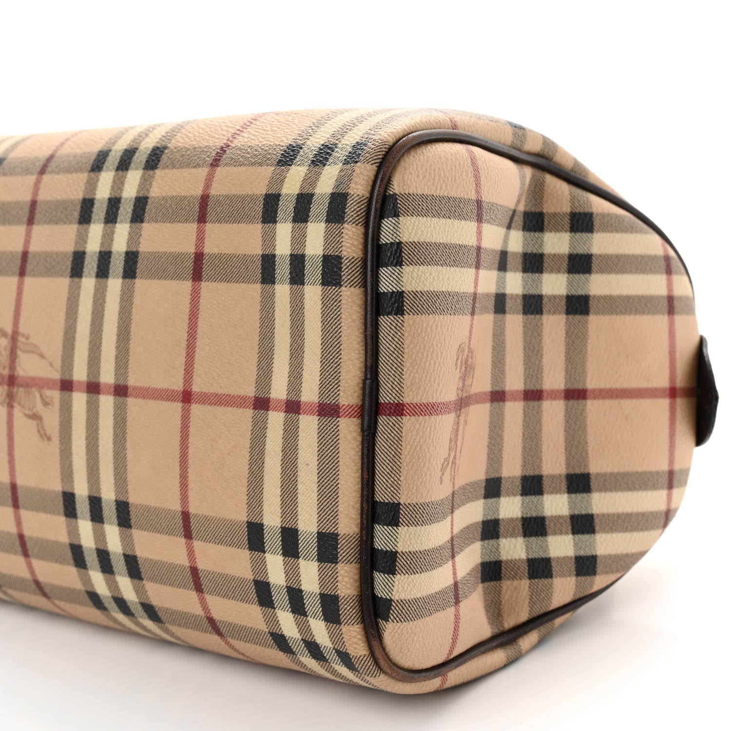 Burberry Haymarket Check Small Chester Bowling Bag Chocolate 9 of 9