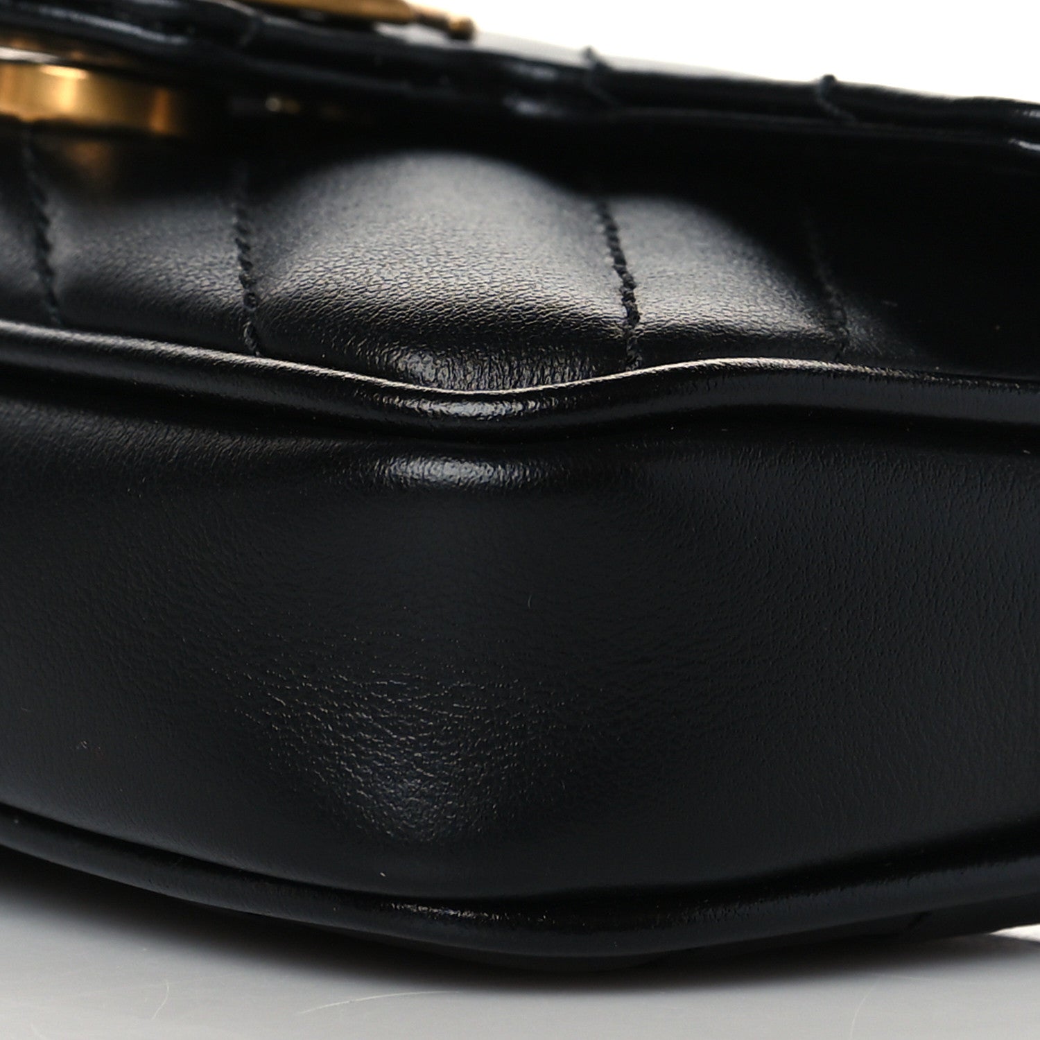 Gucci Calfskin Matelasse GG Marmont 2.0 Coin Purse On A Chain Black 9 of 10