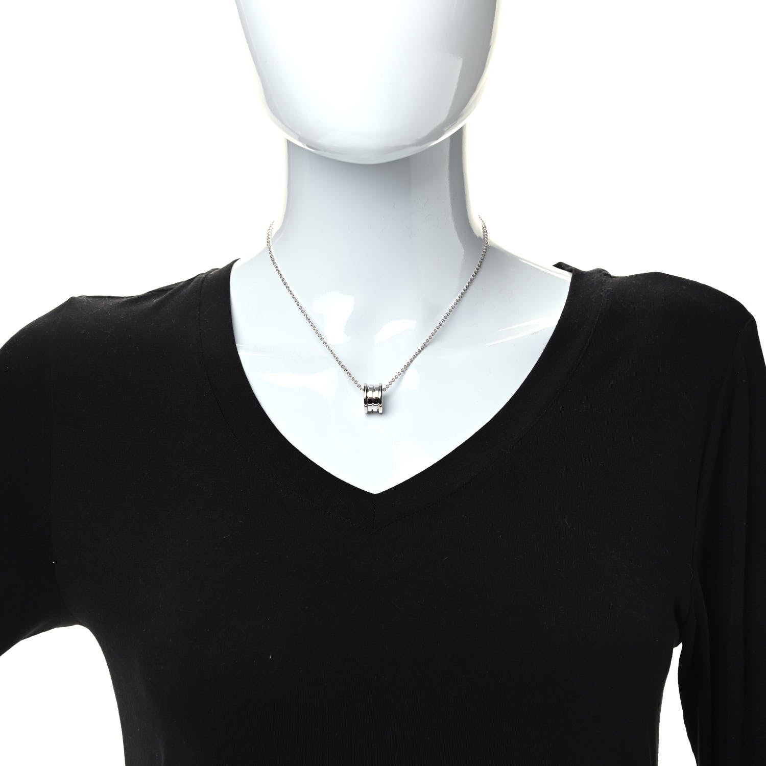 Bulgari 18K White Gold B.Zero1 Pendant Necklace 3 of 6