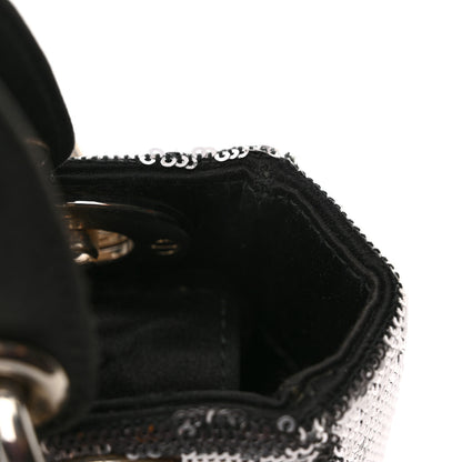 Christian Dior Satin Sequin Gradient Mini Lady Dior Black Silver 12 of 12