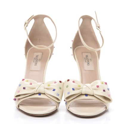 Valentino Garavani Nappa Rainbow Rockstud D'Orsay 105mm Sandals 35.5 Light Ivory Multicolor 2 of 9