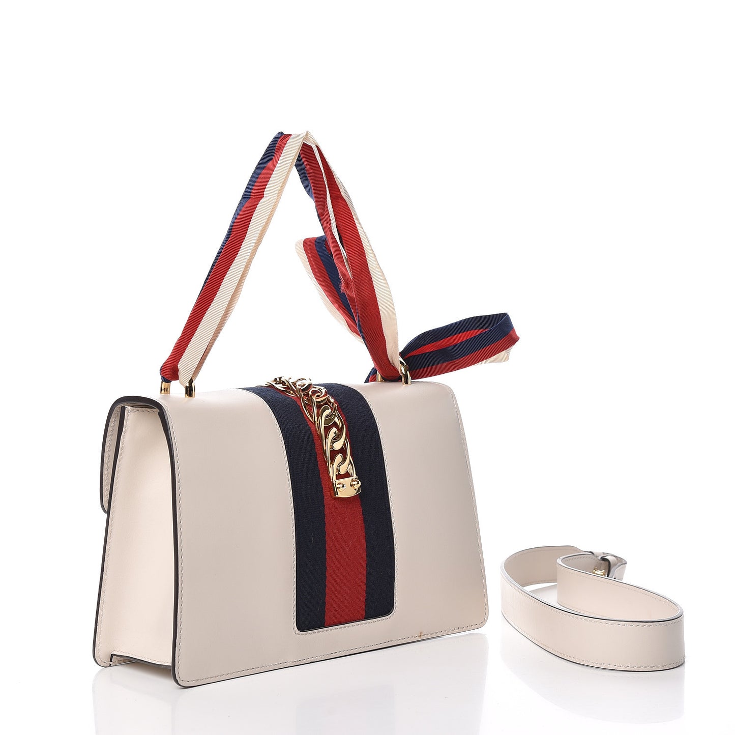 Calfskin Small Sylvie Shoulder Bag Off White
