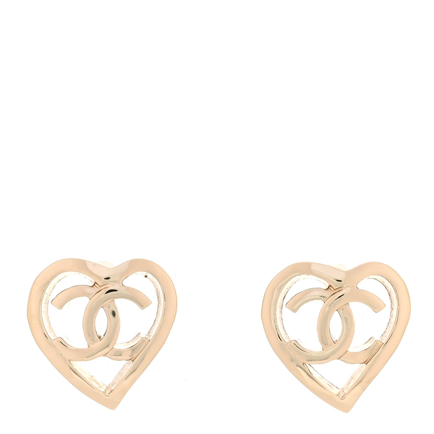 Chanel Metal CC Heart Coco In Love Earrings Gold 1 of 6