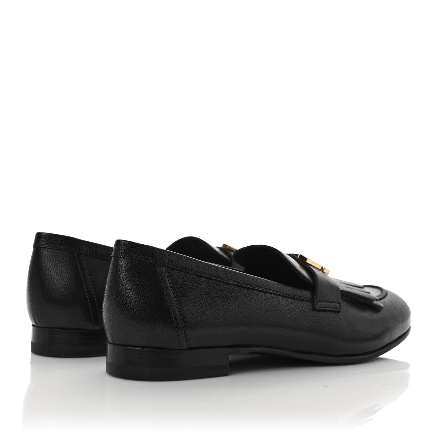 Hermes Goatskin Womens Royal Loafers 39 Black 4 of 9