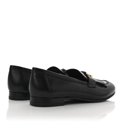 Hermes Goatskin Womens Royal Loafers 39 Black 4 of 9