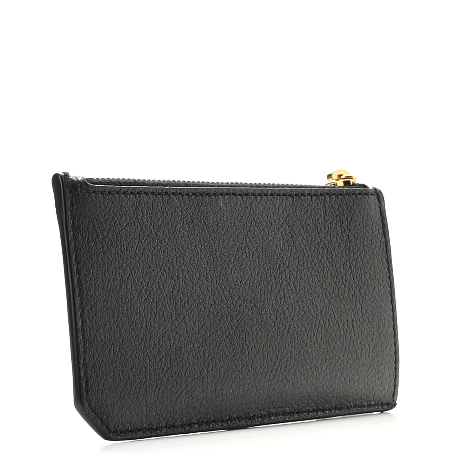 Saint Laurent Grained Calfskin Monogram 5 Fragments Zip Pouch Card Holder Black 3 of 6