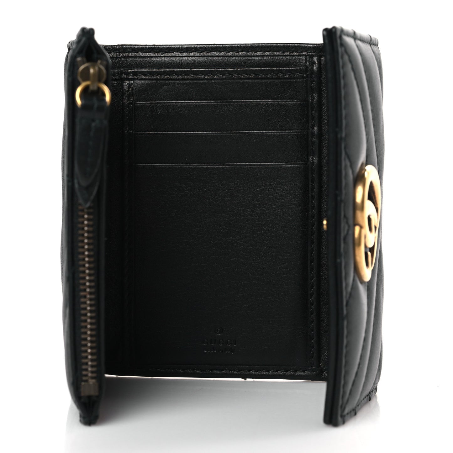 Calfskin Matelasse GG Marmont Wallet Black