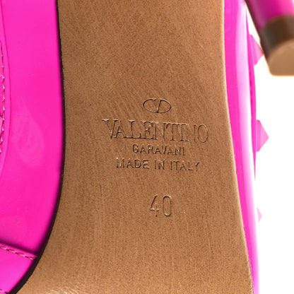 Valentino Garavani Patent Lacquer Monochrome Rockstud Ankle Strap 100mm Pumps 40 Pink PP 7 of 9