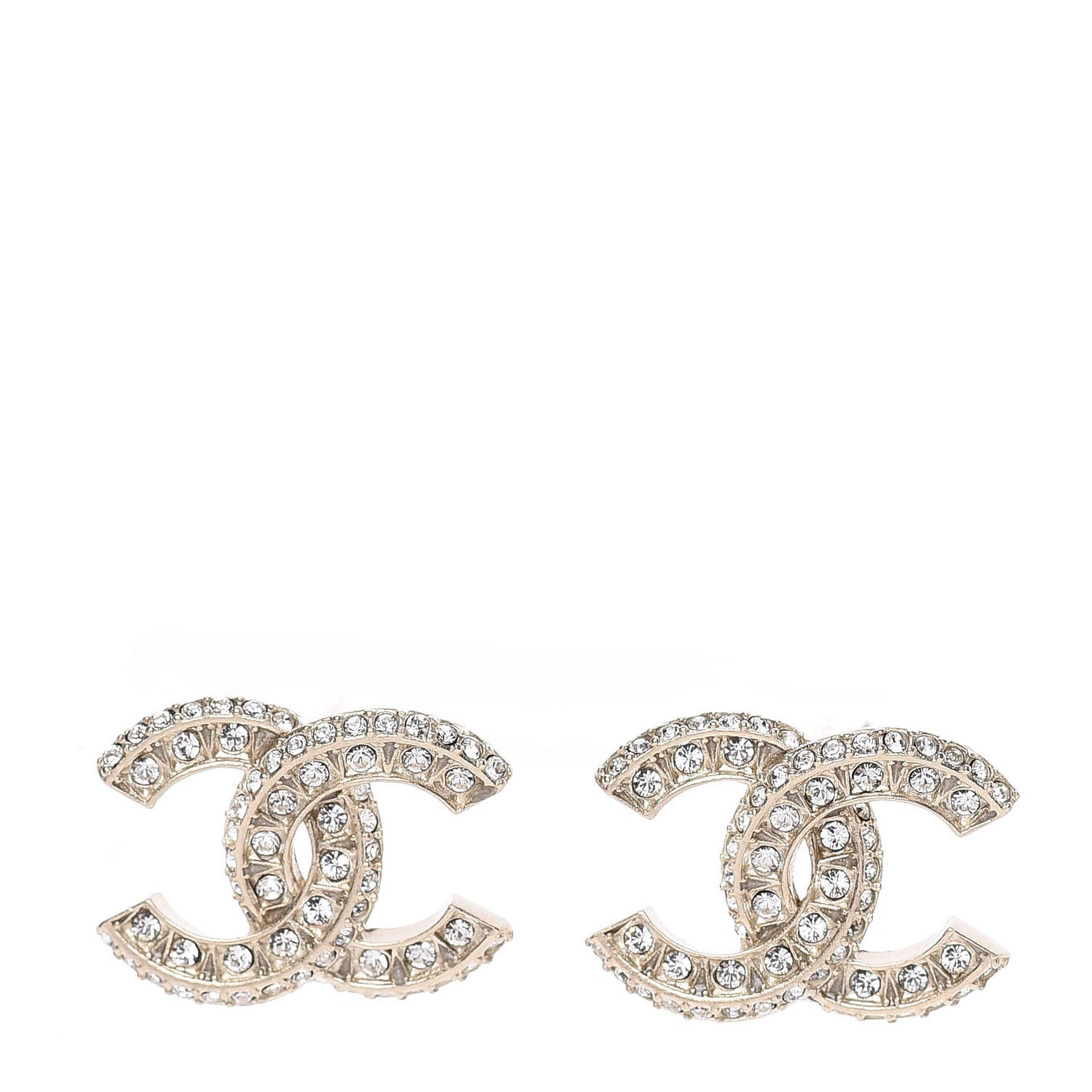 Crystal Timeless CC Earrings Light Gold