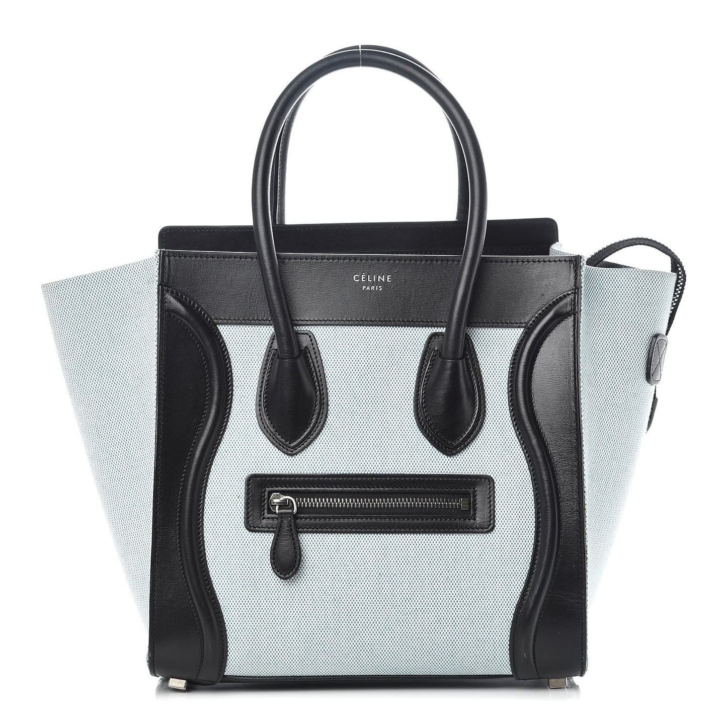 Textile Smooth Calfskin Micro Bi-Color Luggage Blue