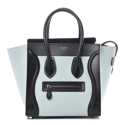 Celine Textile Smooth Calfskin Micro Bi-Color Luggage Blue 1 of 14