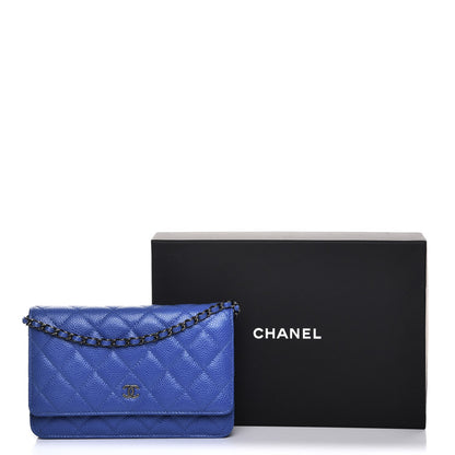 Chanel Caviar Quilted Wallet On Chain WOC Blue 10 of 10