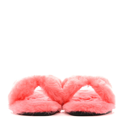 Hermes Woolskin Oran Sandals 37.5 Rose Du Desert 3 of 9