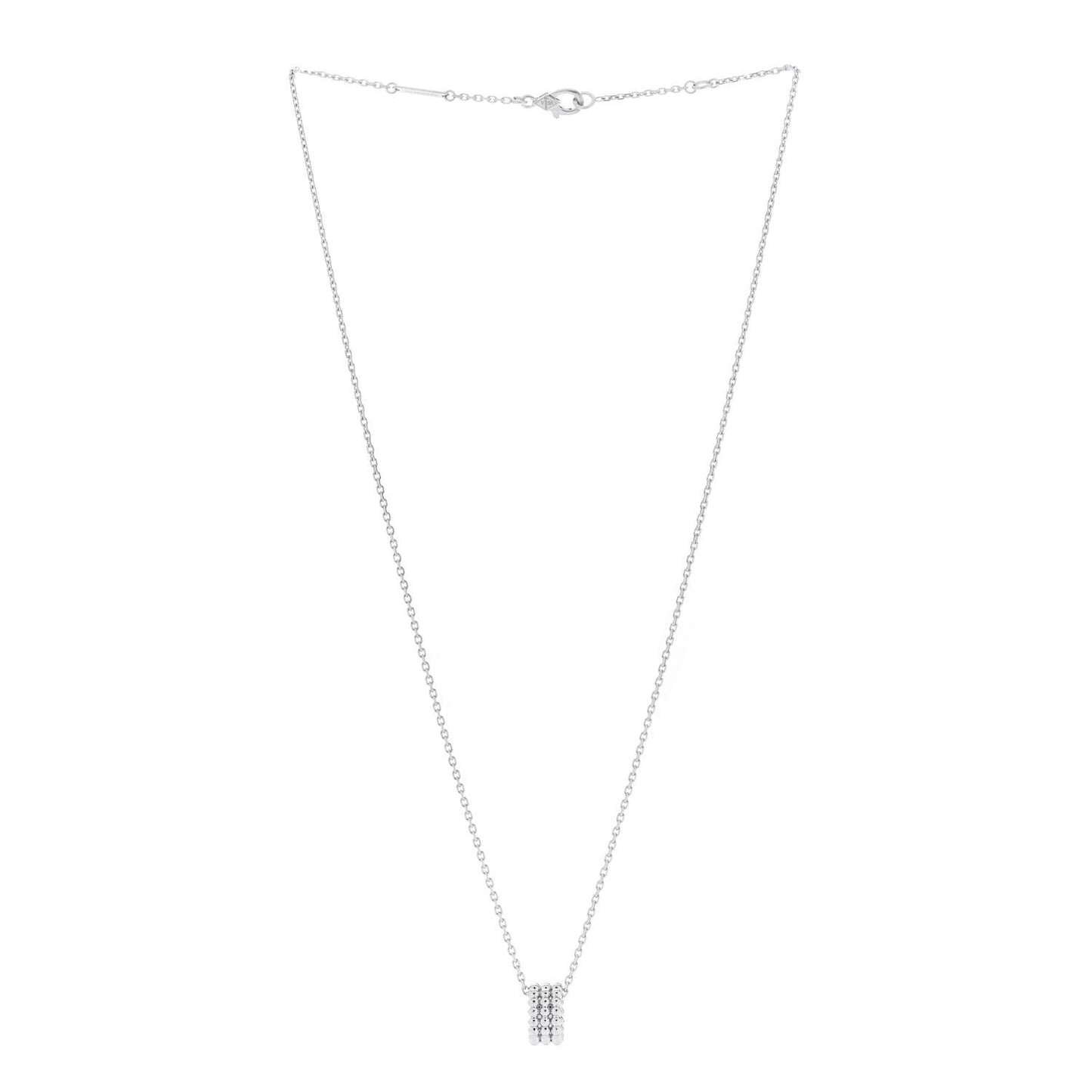 18K White Gold Perlee 3-Row Pendant Necklace
