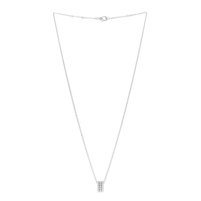 Van Cleef & Arpels 18K White Gold Perlee 3-Row Pendant Necklace 3 of 6