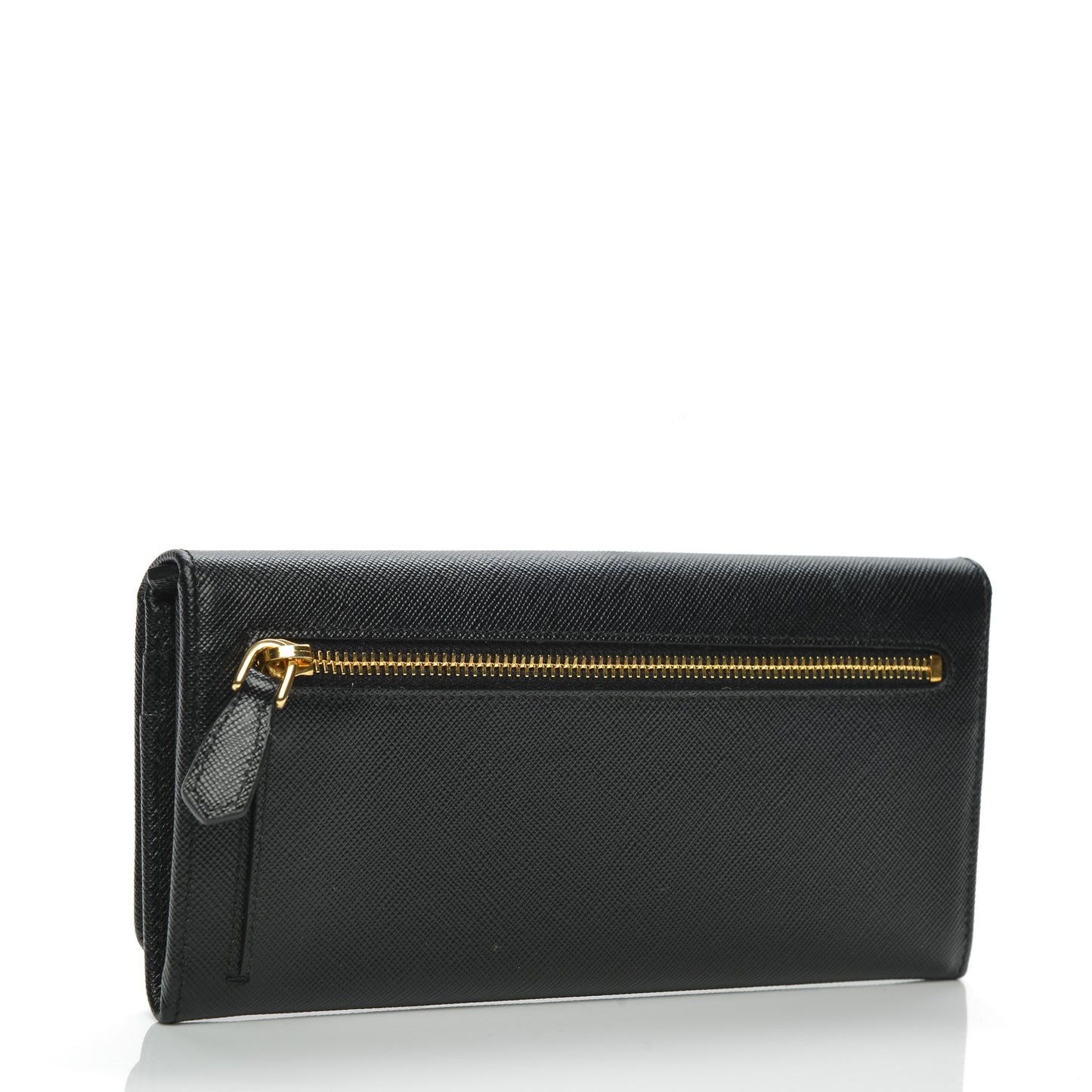 Saffiano Metal Continental Flap Wallet Nero Black