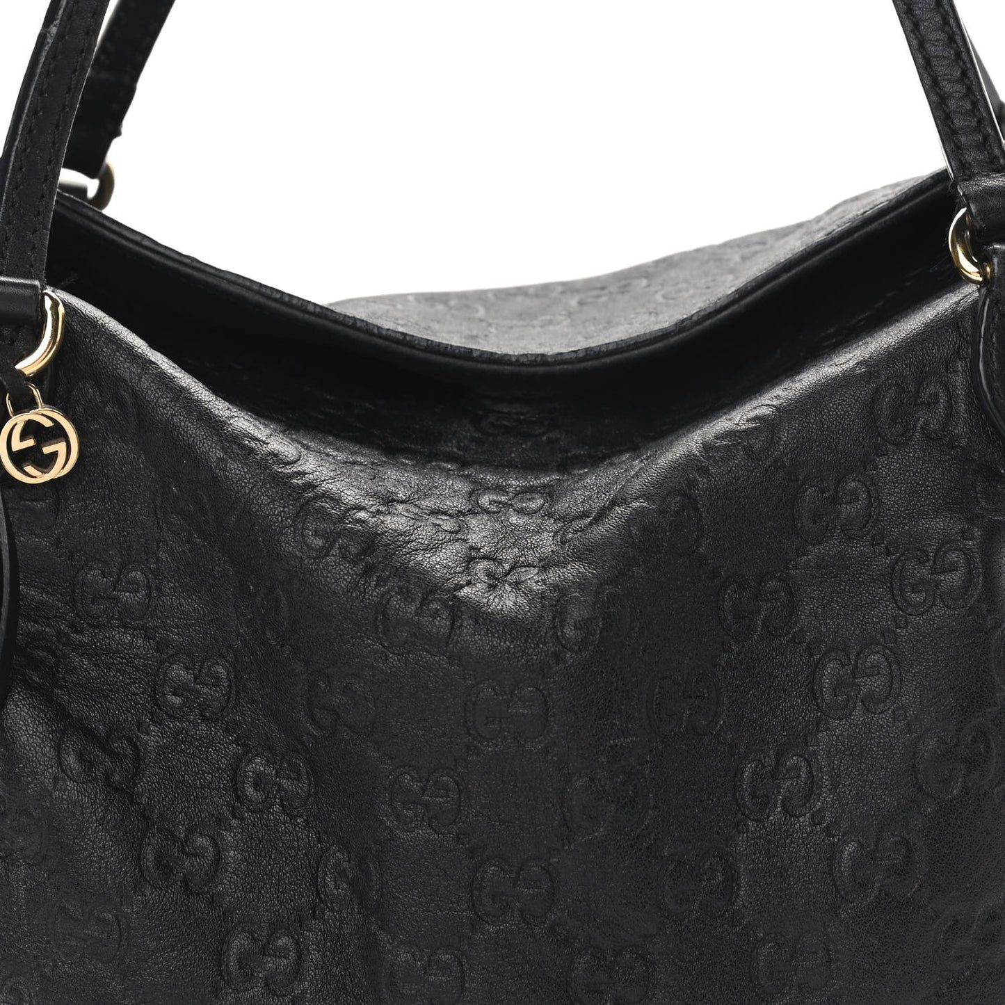 Guccissima Medium Bree Foldover Tote Black