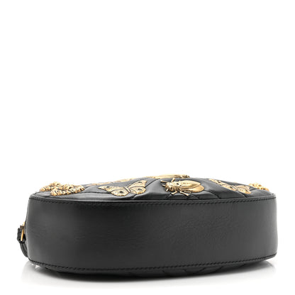 Gucci Calfskin Matelasse Animal Studs GG Marmont Belt Bag Black 4 of 10