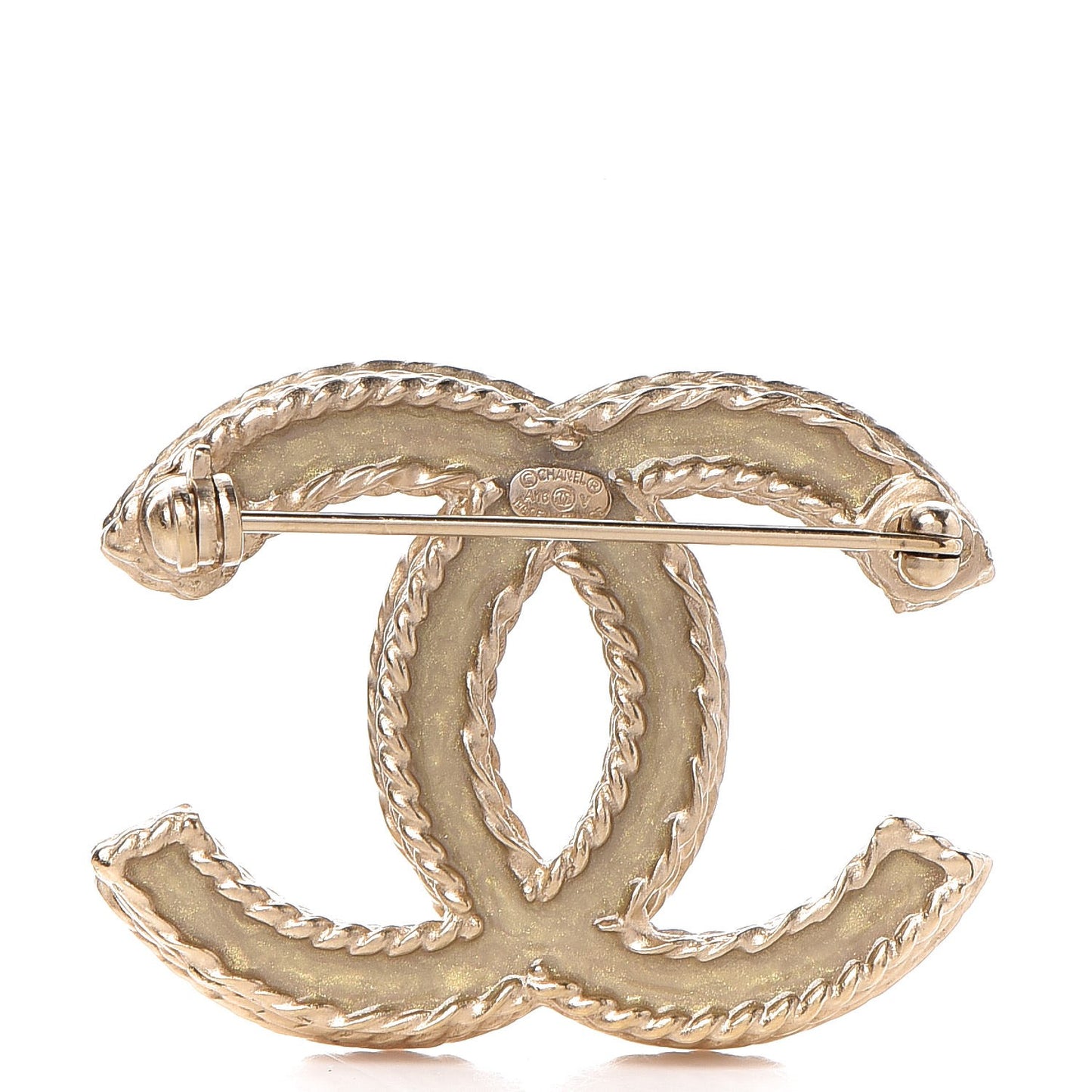 Crystal CC Brooch Light Gold