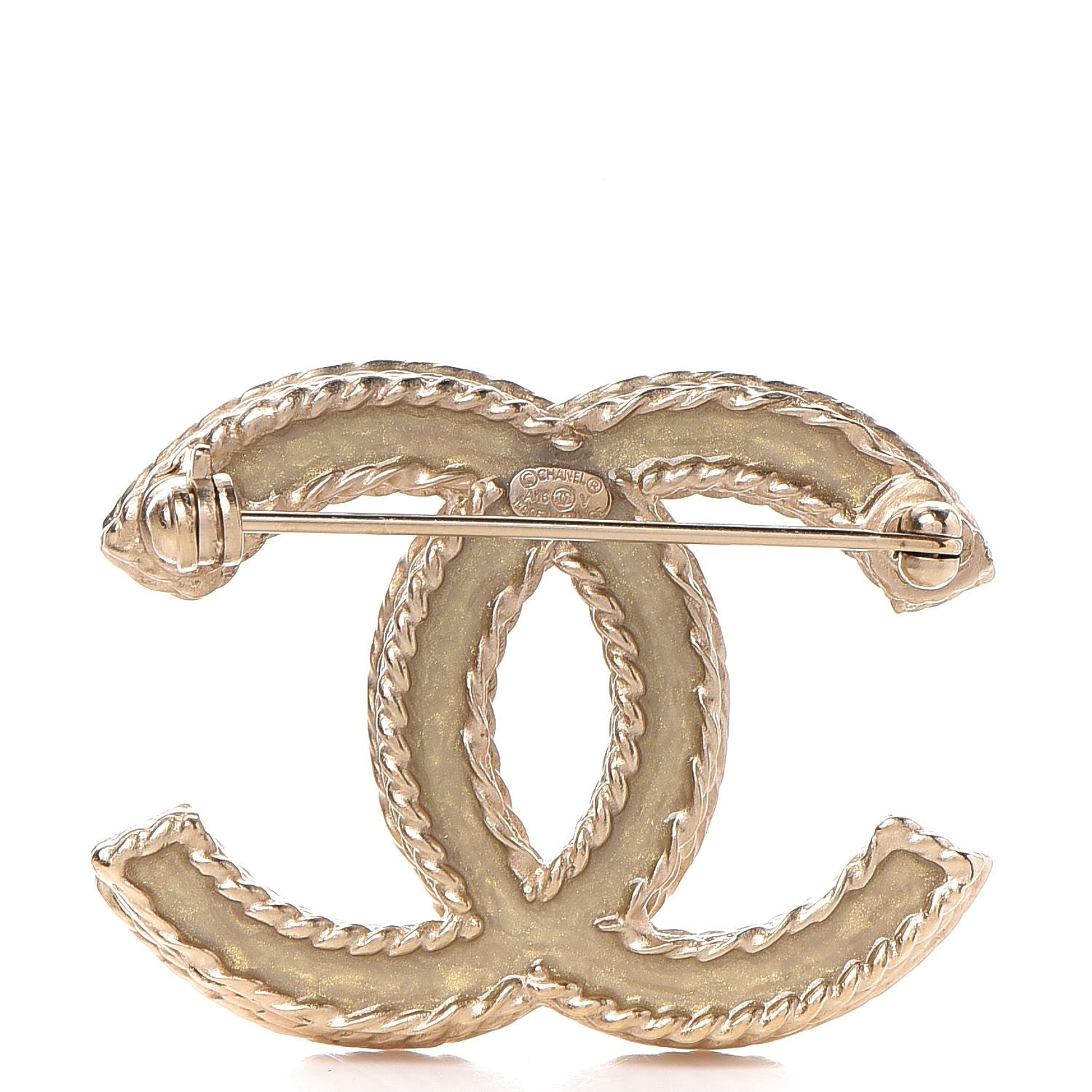 Chanel Crystal CC Brooch Light Gold 3 of 5