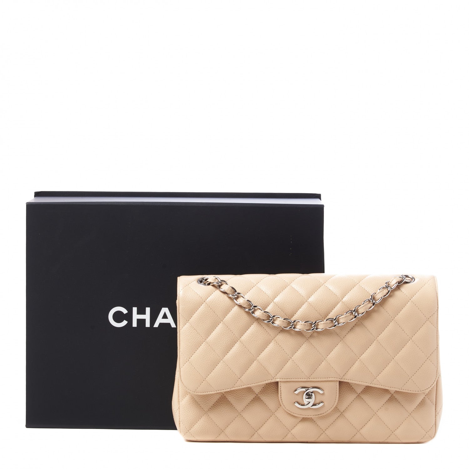 Chanel Caviar Quilted Jumbo Double Flap Beige Clair 11 of 11