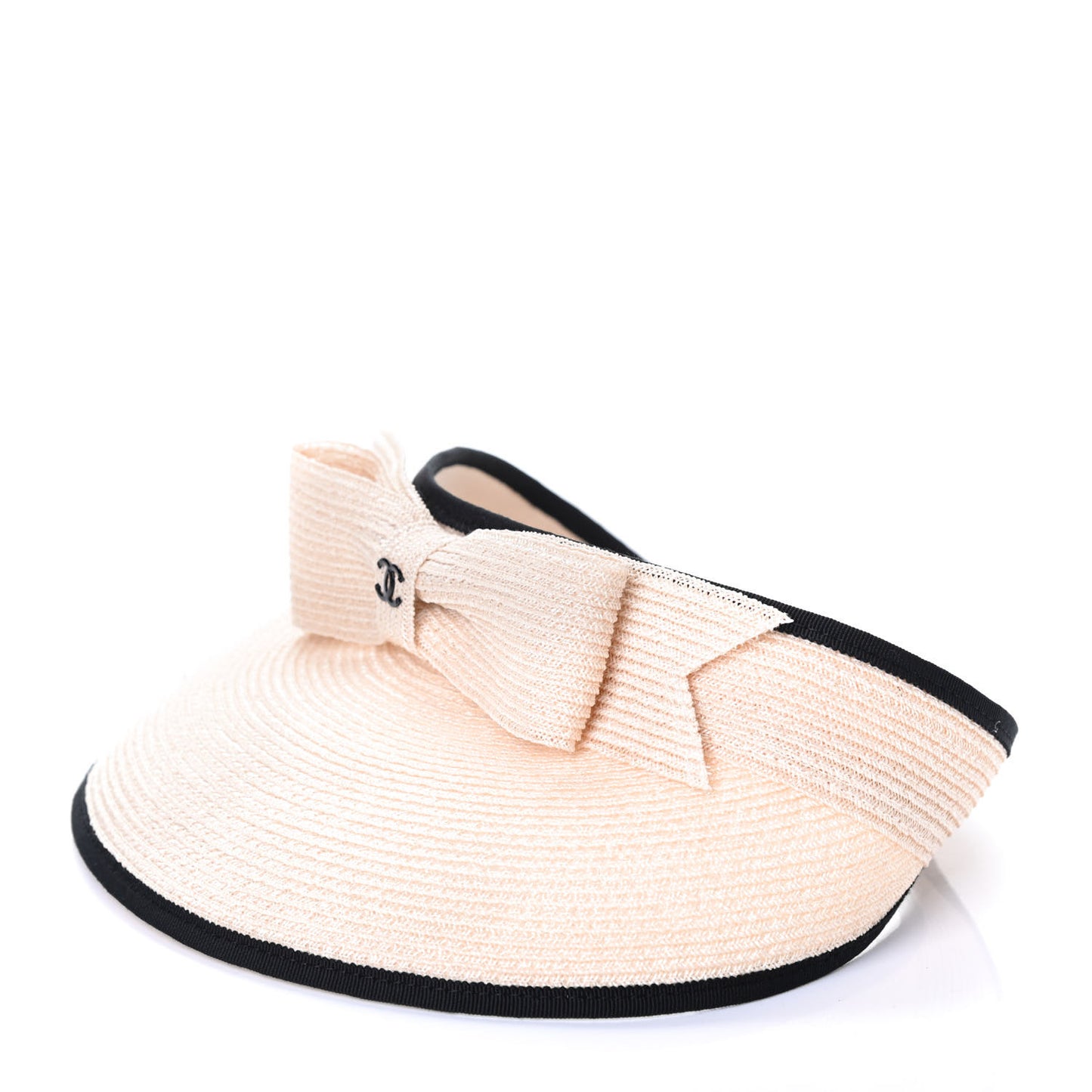 Straw Grosgrain Visor M Beige Black