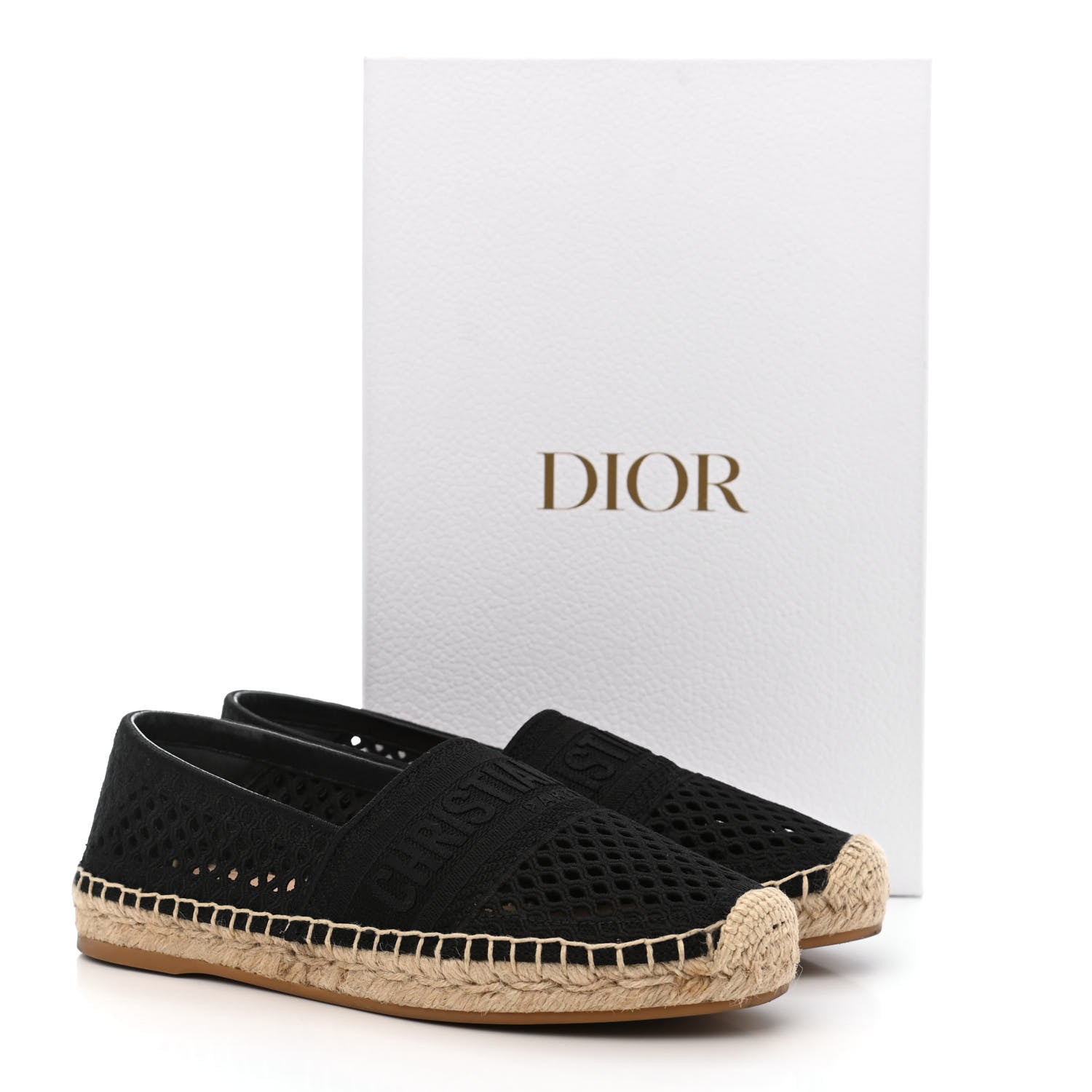 Christian Dior Canvas Embroidered Perforated Granville Espadrille 36 Black 12 of 12