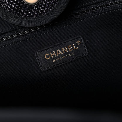 Chanel Woven Straw Raffia Medium Deauville Tote Black 8 of 10