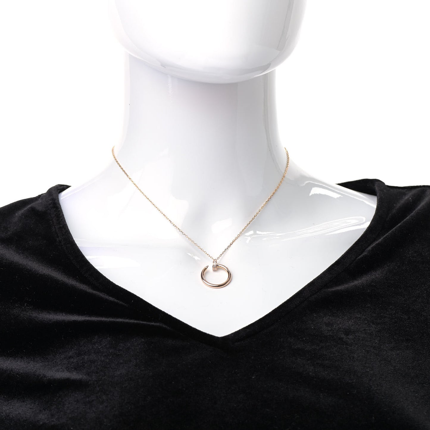 18K Pink Gold Diamond Juste Un Clou Pendant Necklace