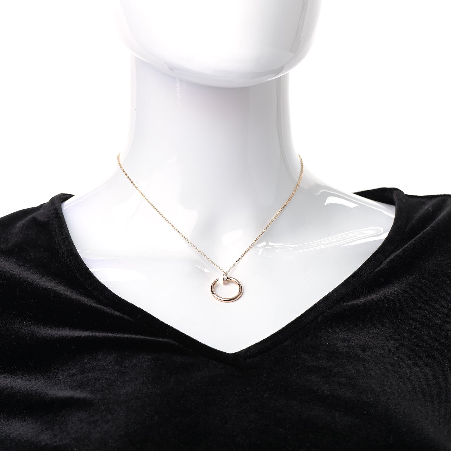 Cartier 18K Pink Gold Diamond Juste Un Clou Pendant Necklace 2 of 5