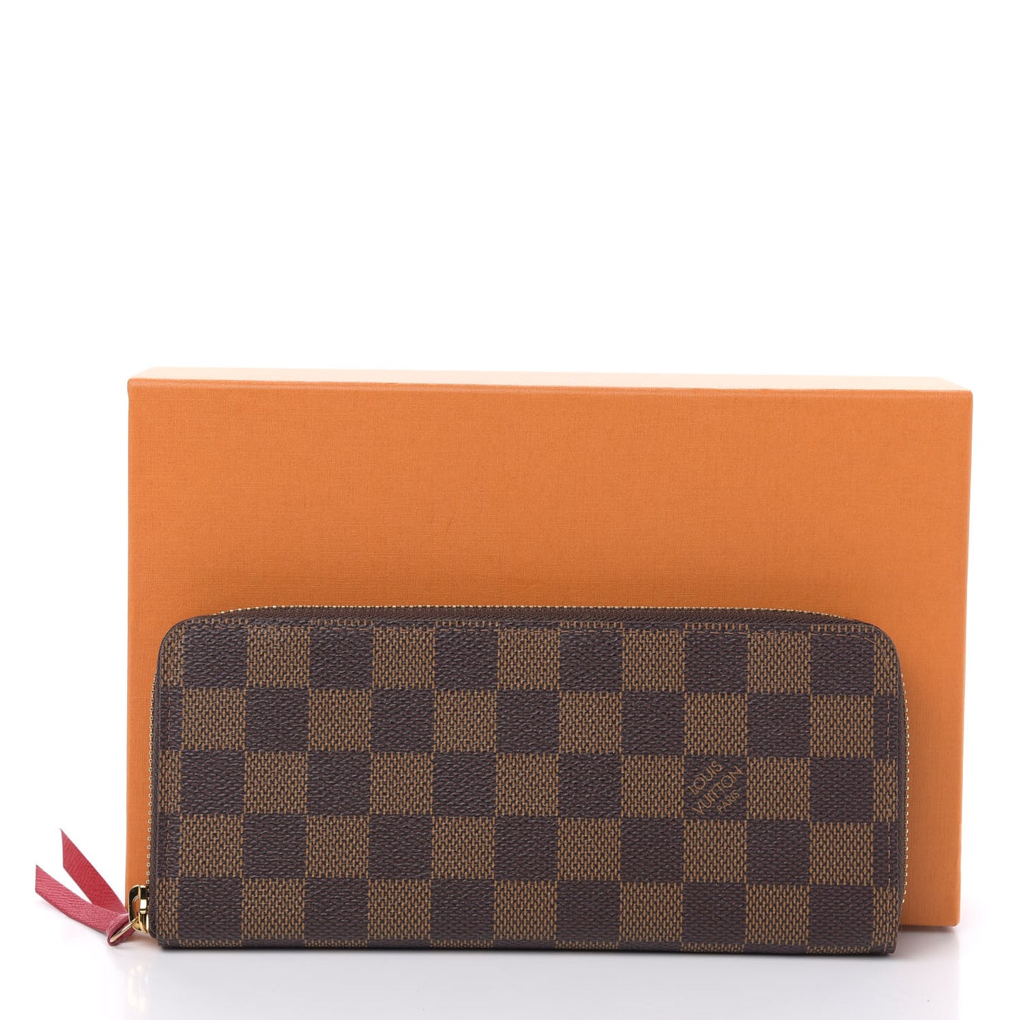 Damier Ebene Clemence Wallet Cherry