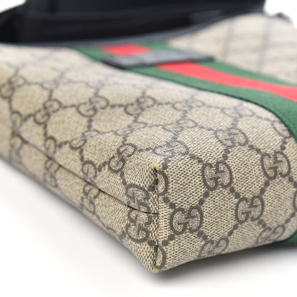 Gucci GG Supreme Monogram Web Messenger Bag Black 8 of 10