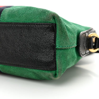 Gucci Suede Patent GG Web Small Ophidia Dome Shoulder Bag New Shamarock Black 10 of 16
