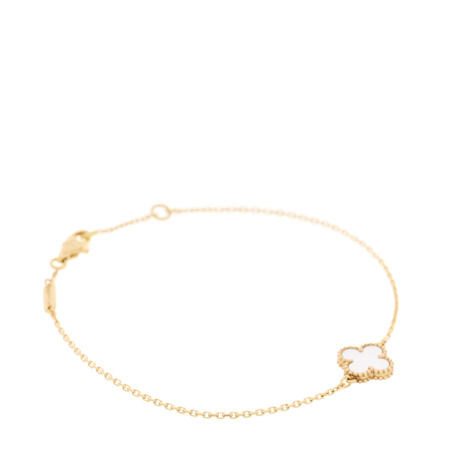 Van Cleef & Arpels 18K Yellow Gold Mother of Pearl Sweet Alhambra Bracelet 1 of 6