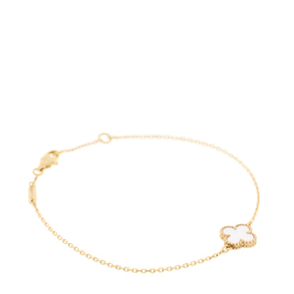 Van Cleef & Arpels 18K Yellow Gold Mother of Pearl Sweet Alhambra Bracelet 1 of 6