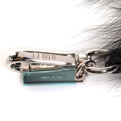 Fendi Vitello Elite Fox Fur Fusto Monster Bag Bug Charm Black Yellow 4 of 4