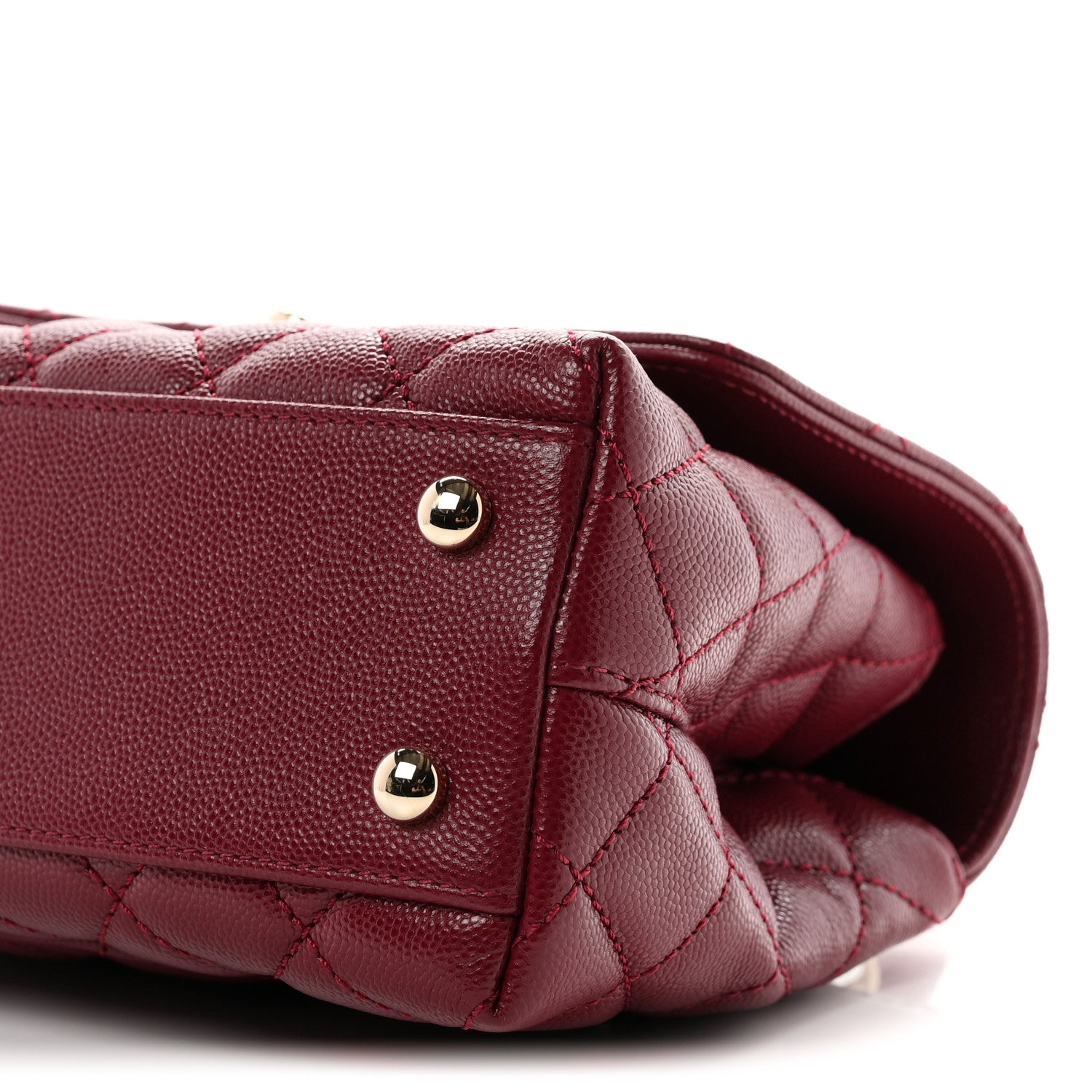 Chanel Caviar Quilted Mini Coco Handle Flap Burgundy 10 of 11