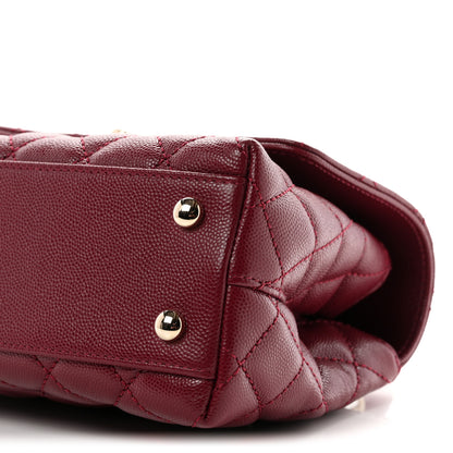 Chanel Caviar Quilted Mini Coco Handle Flap Burgundy 10 of 11