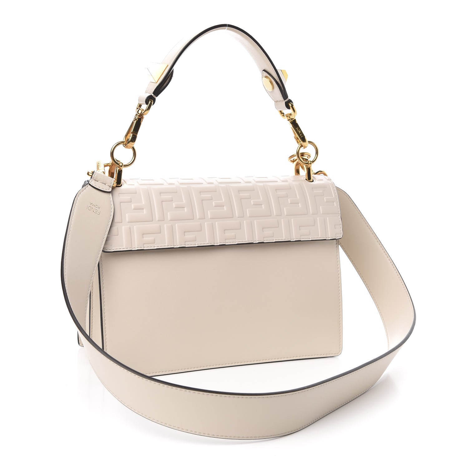 Fendi Vitello Liberty FF 1974 Embossed Kan I Shoulder Bag Camelia 3 of 10