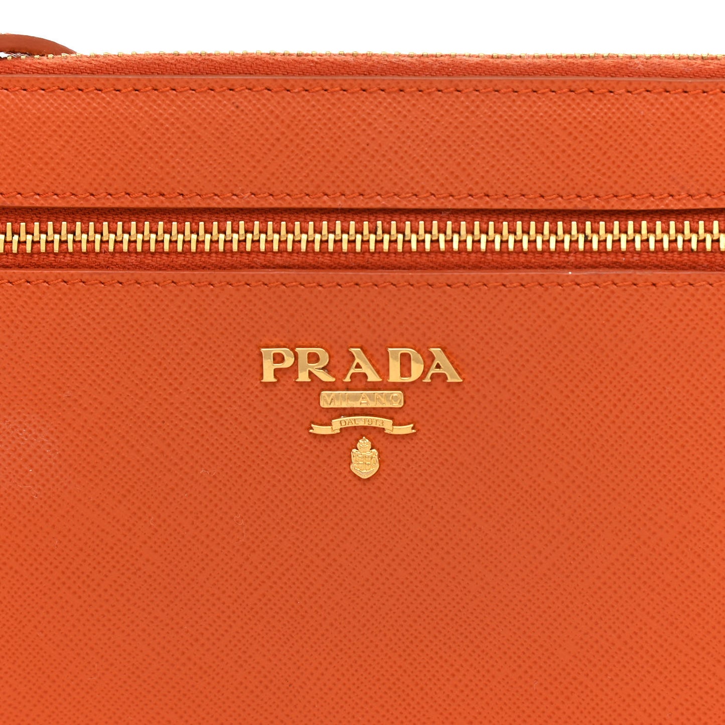 Saffiano Lux Zip Crossbody Bag Papaya